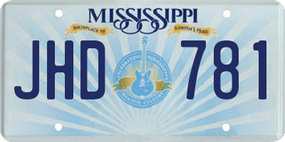 MS license plate JHD781
