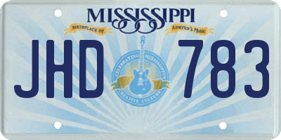 MS license plate JHD783