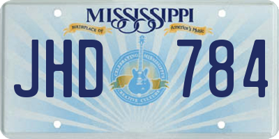 MS license plate JHD784