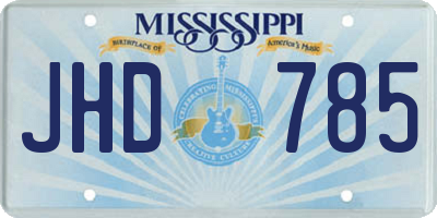 MS license plate JHD785