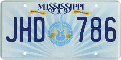 MS license plate JHD786
