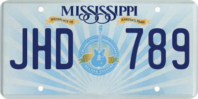 MS license plate JHD789