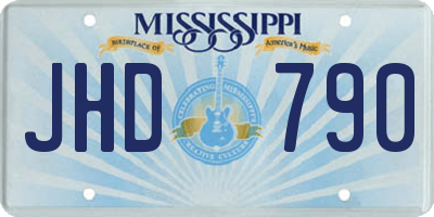 MS license plate JHD790