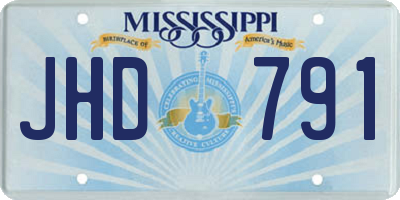 MS license plate JHD791