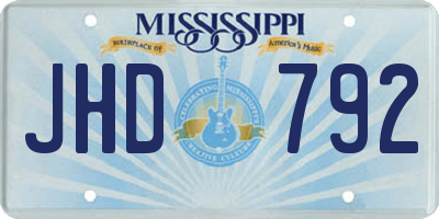 MS license plate JHD792