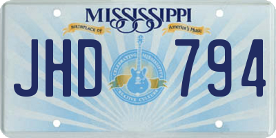 MS license plate JHD794