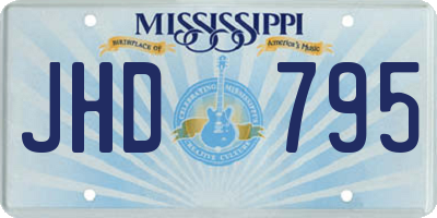 MS license plate JHD795
