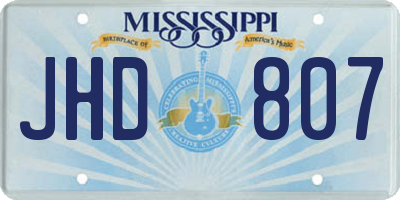MS license plate JHD807