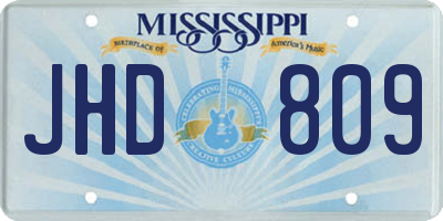 MS license plate JHD809