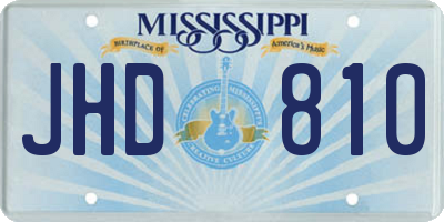 MS license plate JHD810