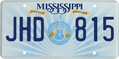 MS license plate JHD815
