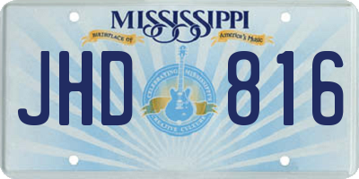 MS license plate JHD816