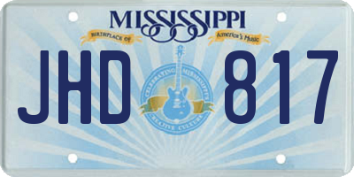 MS license plate JHD817