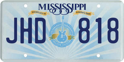 MS license plate JHD818