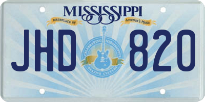 MS license plate JHD820