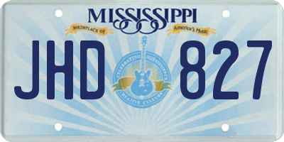 MS license plate JHD827