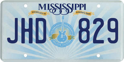 MS license plate JHD829