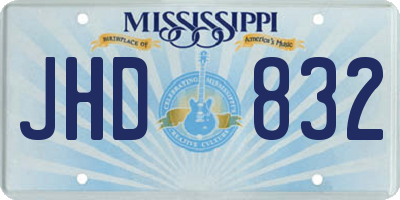 MS license plate JHD832