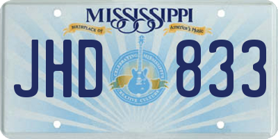 MS license plate JHD833