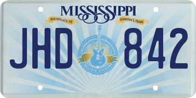 MS license plate JHD842