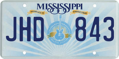 MS license plate JHD843