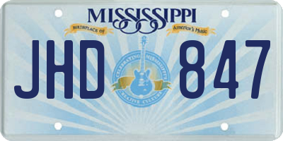 MS license plate JHD847