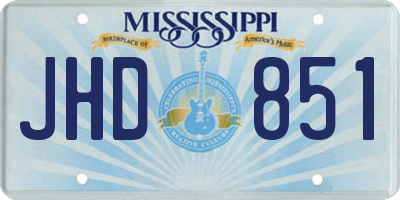 MS license plate JHD851