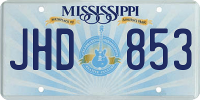 MS license plate JHD853