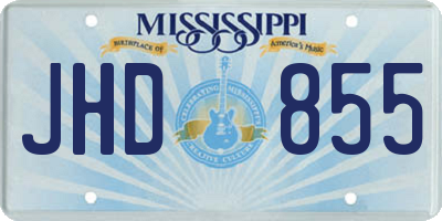 MS license plate JHD855