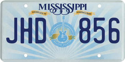 MS license plate JHD856
