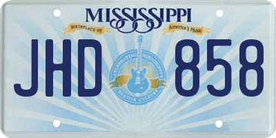 MS license plate JHD858