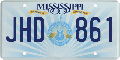 MS license plate JHD861