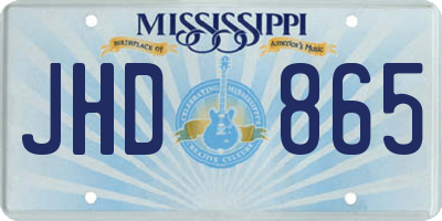 MS license plate JHD865