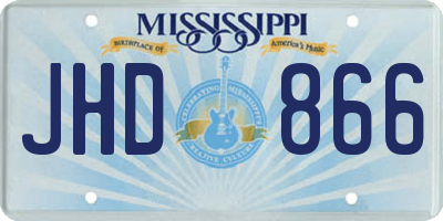MS license plate JHD866