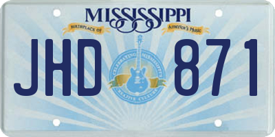 MS license plate JHD871