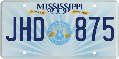 MS license plate JHD875