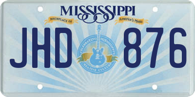 MS license plate JHD876