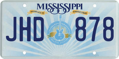 MS license plate JHD878