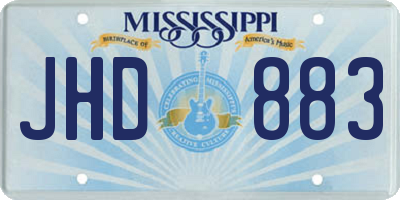 MS license plate JHD883