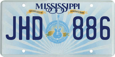 MS license plate JHD886