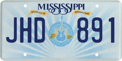 MS license plate JHD891