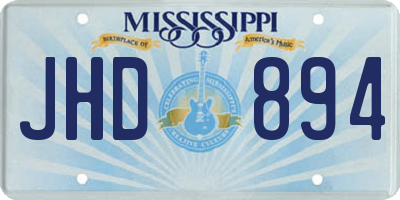 MS license plate JHD894