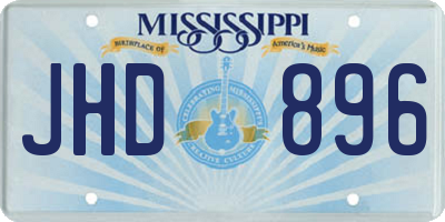 MS license plate JHD896