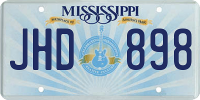 MS license plate JHD898