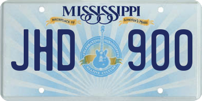 MS license plate JHD900