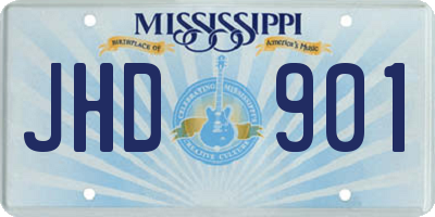MS license plate JHD901
