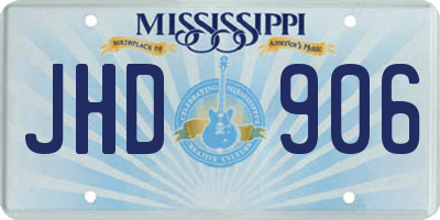 MS license plate JHD906