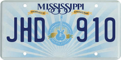 MS license plate JHD910