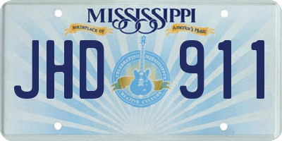 MS license plate JHD911