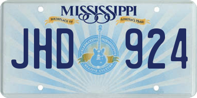 MS license plate JHD924